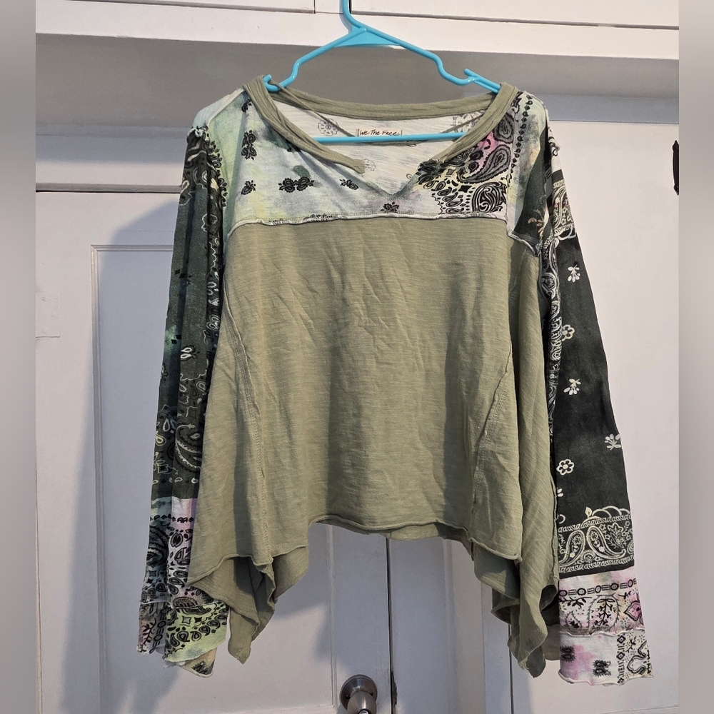 We The Free Multicolor Patchwork Blouse